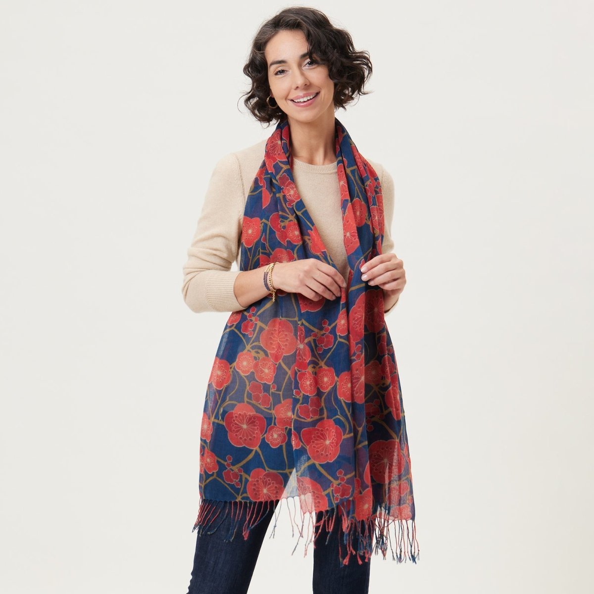 Kintsugi Featherweight Tassel Lux Scarf Scarf - rockflowerpaper