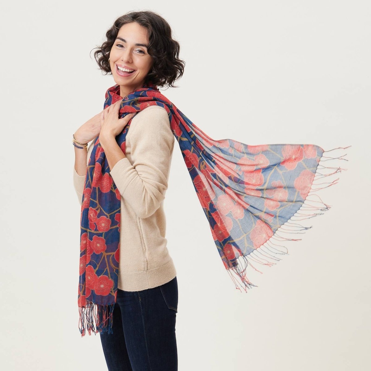 Kintsugi Featherweight Tassel Lux Scarf Scarf - rockflowerpaper