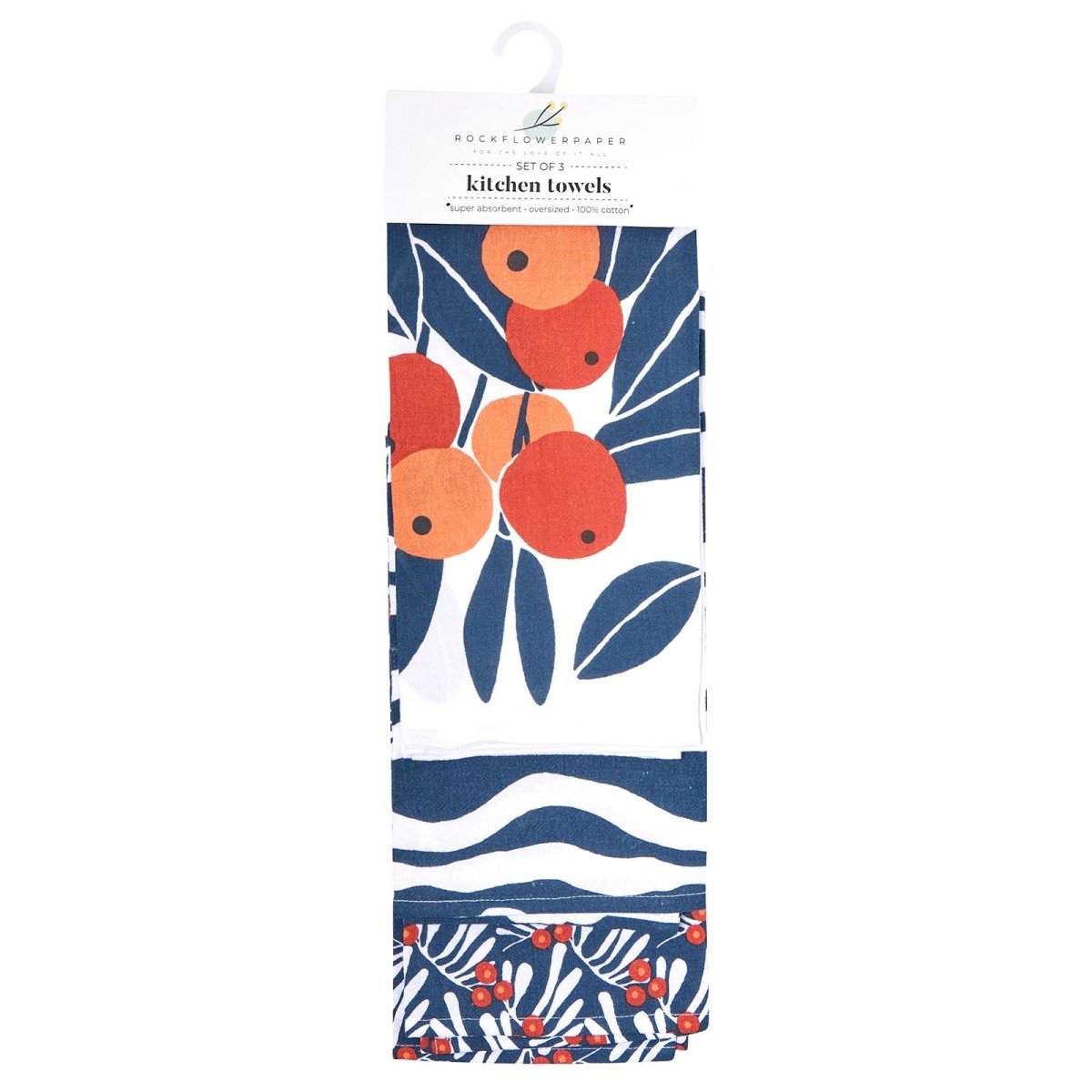 Kumquats Cotton Kitchen Towels Set Of 3 Cotton Kitchen Towel - rockflowerpaper