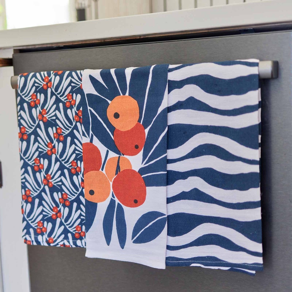 Kumquats Cotton Kitchen Towels Set Of 3 Cotton Kitchen Towel - rockflowerpaper