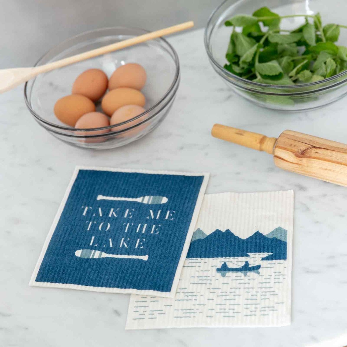 Lake Eco - Friendly blu Sponge Cloth - Set of 2 Eco Cloth - rockflowerpaper