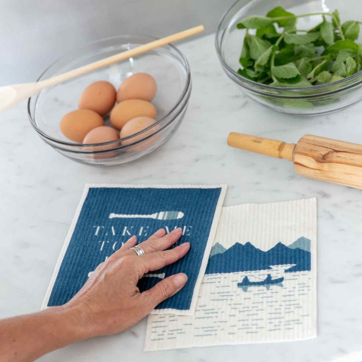 Lake Eco - Friendly blu Sponge Cloth - Set of 2 Eco Cloth - rockflowerpaper