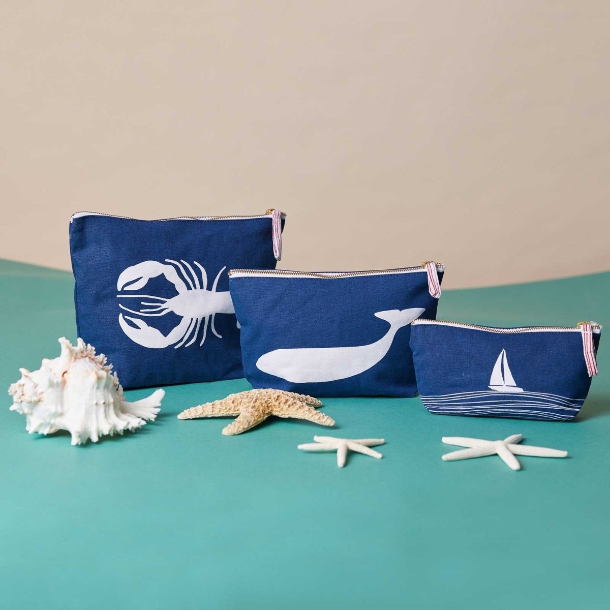 Lobster Navy Large Relaxed Pouch Pouch - rockflowerpaper