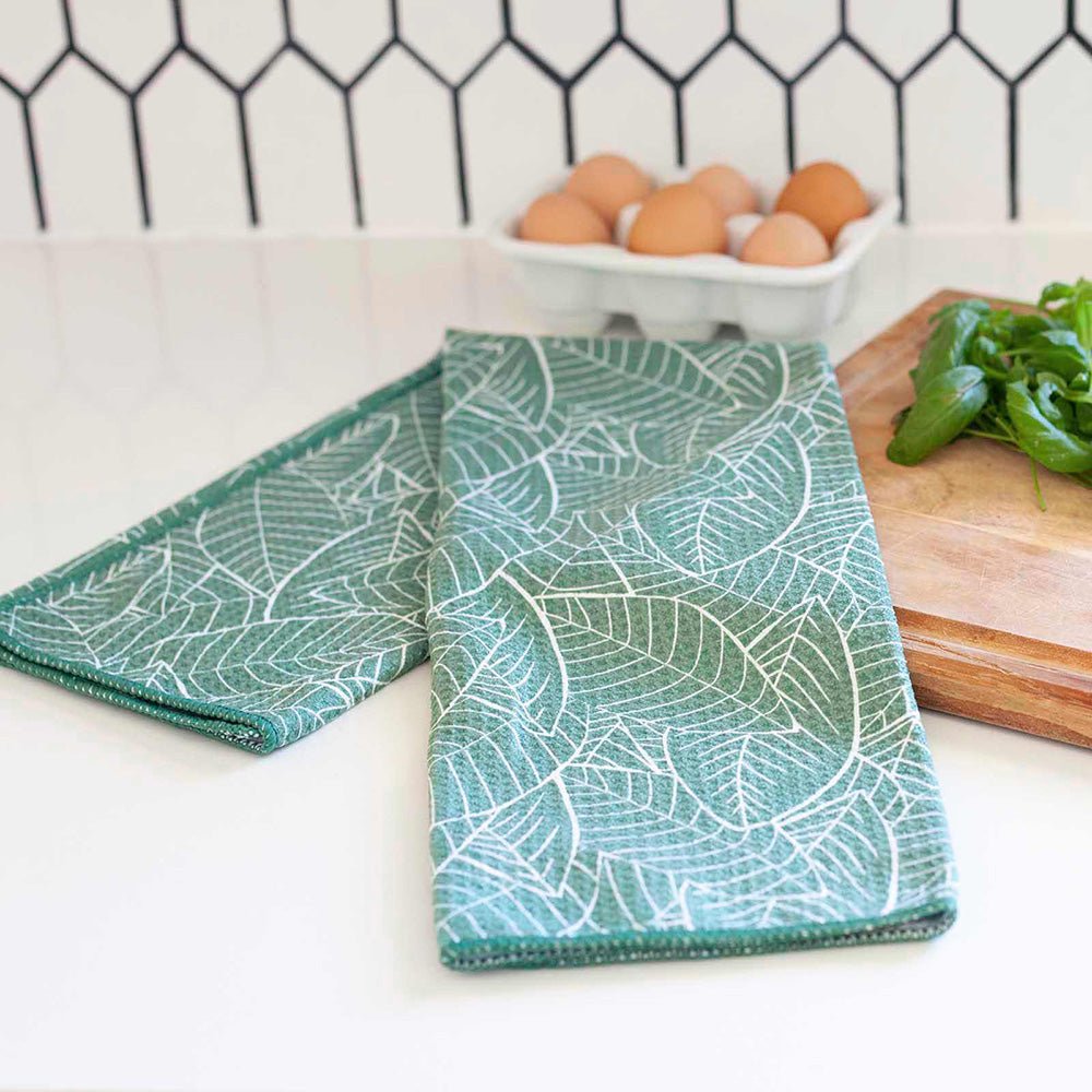Lush Leaves blu Kitchen Tea Towel Kitchen Towel - rockflowerpaper