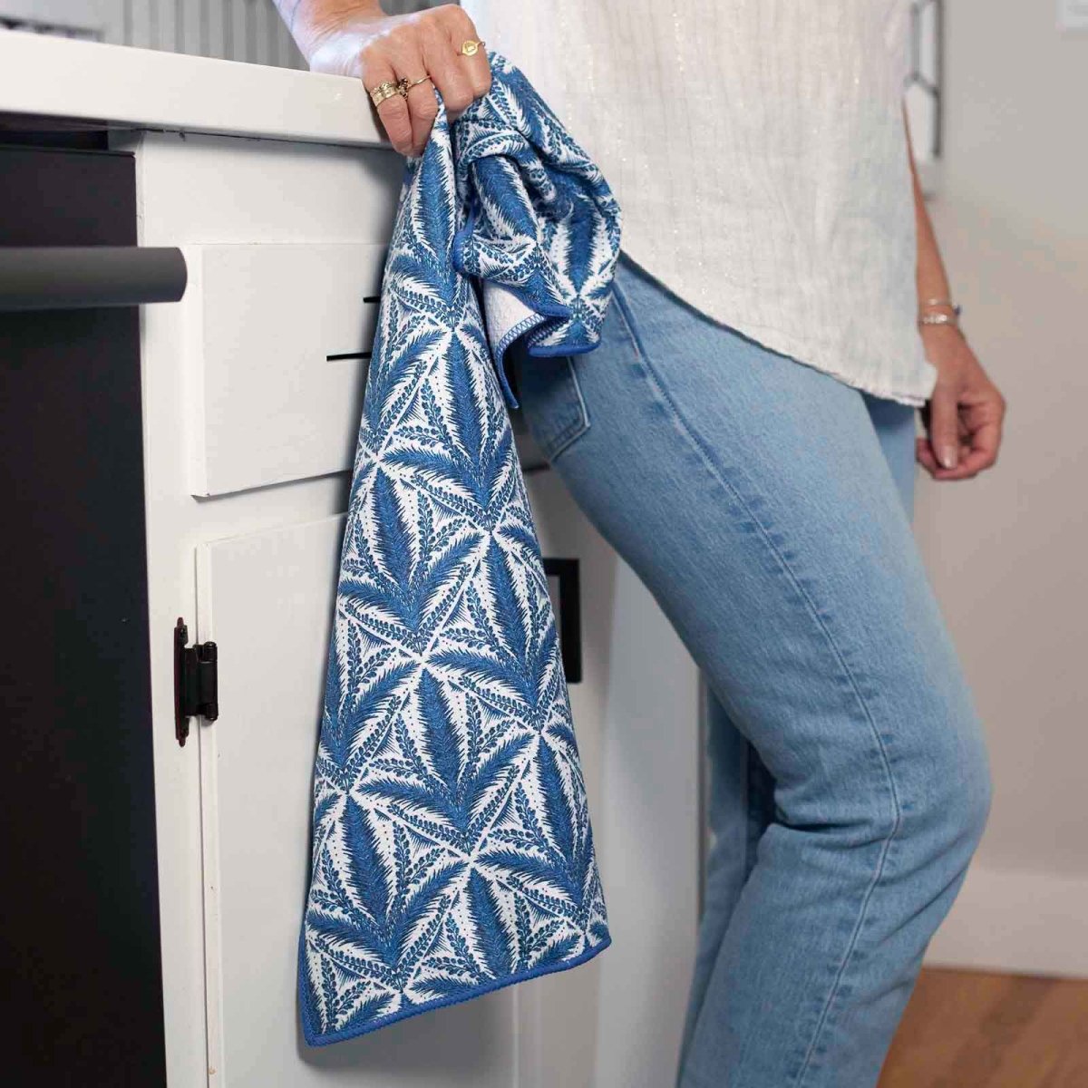 Mediterranean Tile blu Kitchen Tea Towel Kitchen Towel - rockflowerpaper