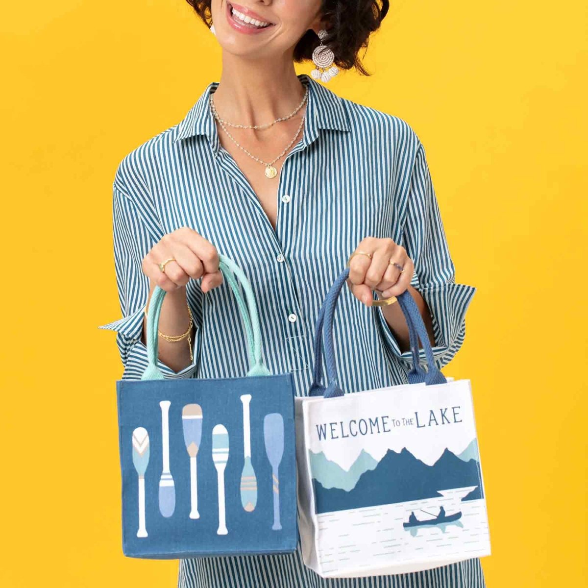 Paddles Blue Itsy Bitsy Gift Bag - rockflowerpaper