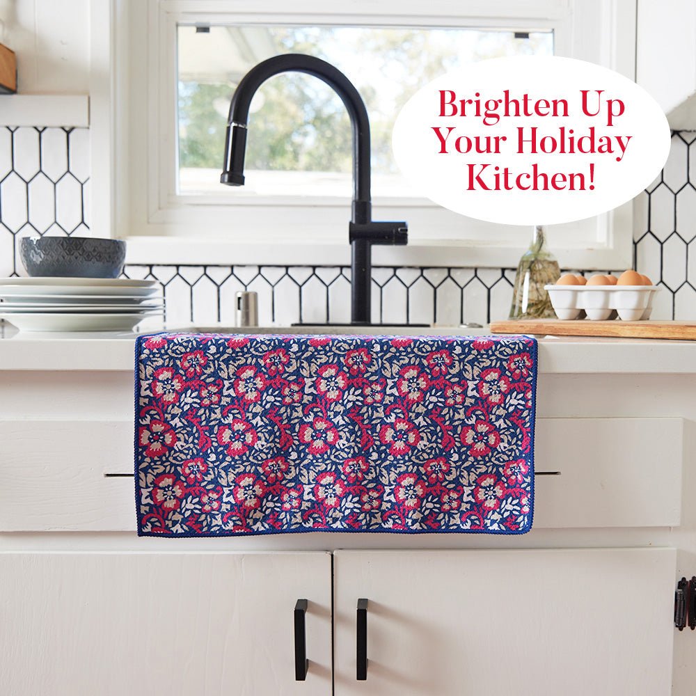 Patty Pink blu Kitchen Tea Towel Kitchen Towel - rockflowerpaper