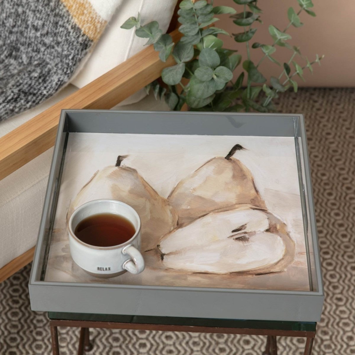 Pears 15 Inch Square Lacquer Art Serving Tray Tray - rockflowerpaper