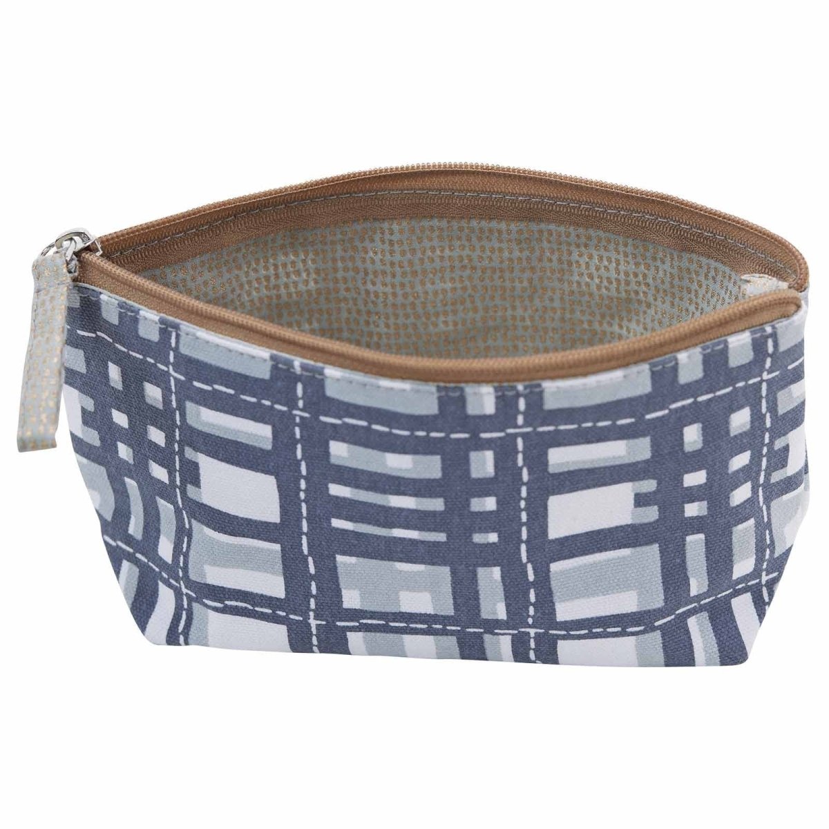 Plaid Grey Small Relaxed Pouch Pouch - rockflowerpaper
