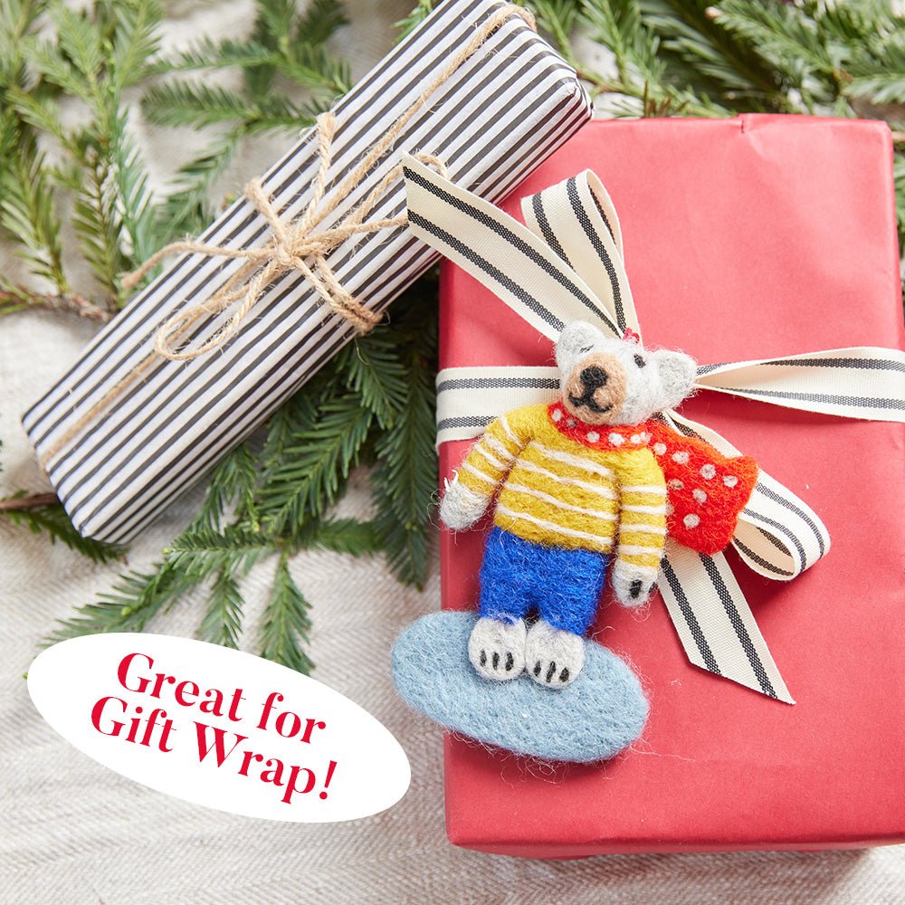 Polar Bear Felt Ornament Ornament - rockflowerpaper