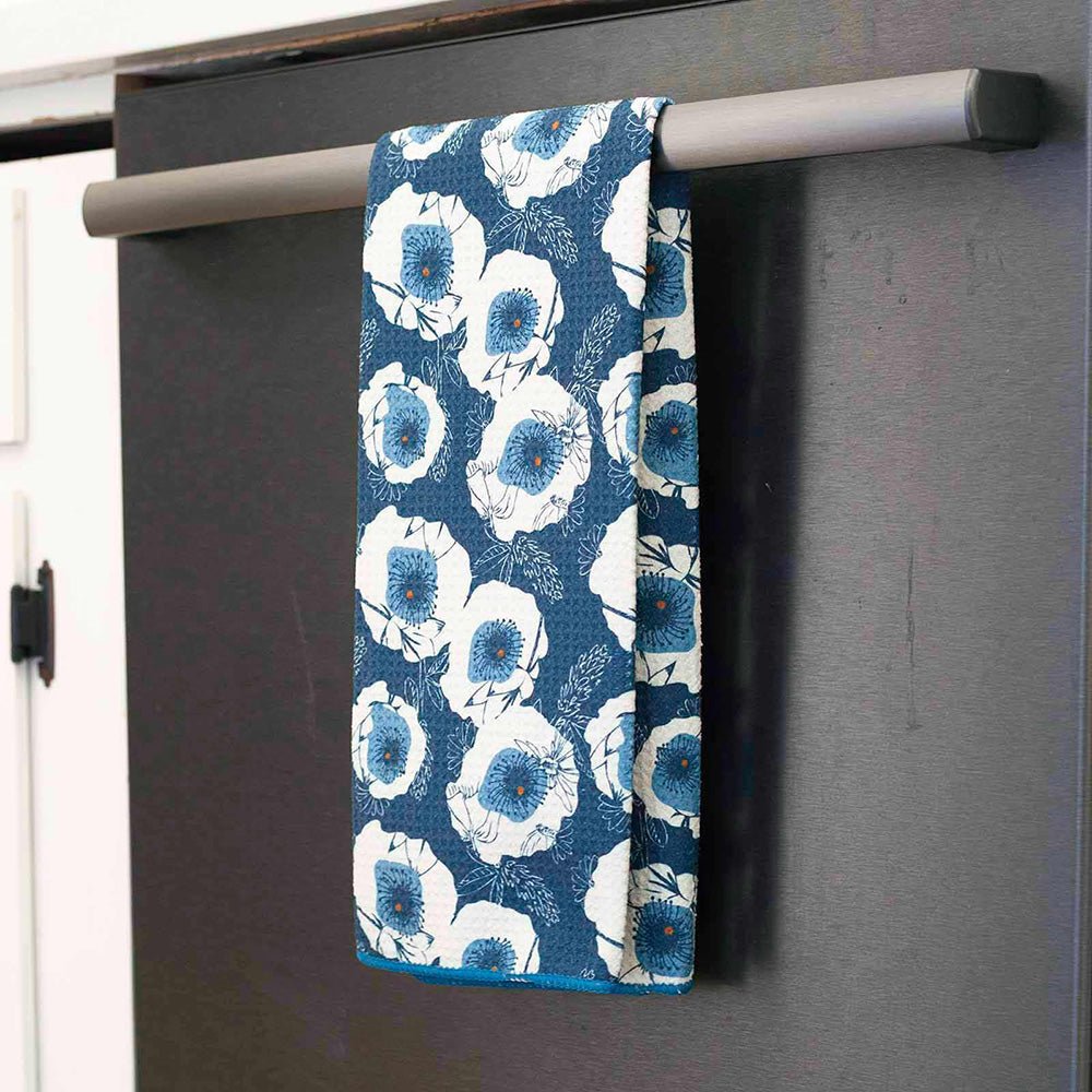 Poppy Blue blu Kitchen Tea Towel Kitchen Towel - rockflowerpaper