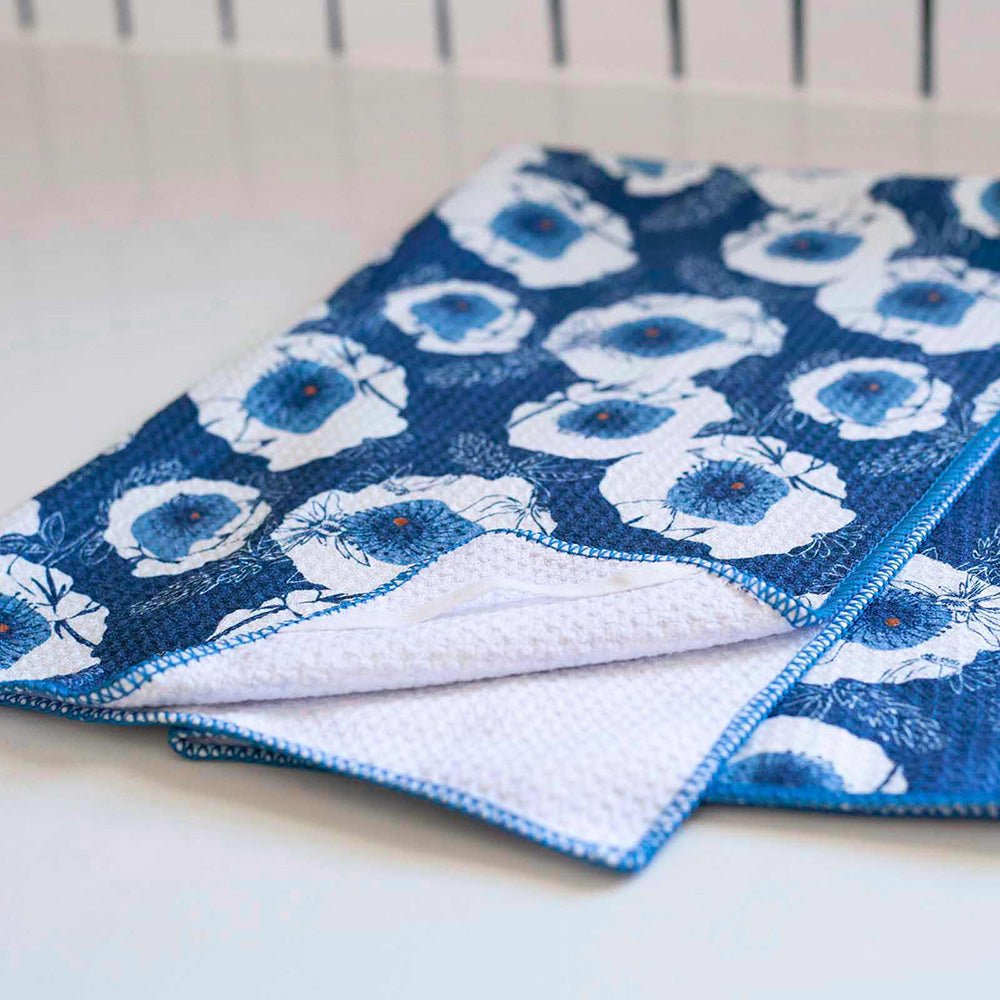 Poppy Blue blu Kitchen Tea Towel Kitchen Towel - rockflowerpaper