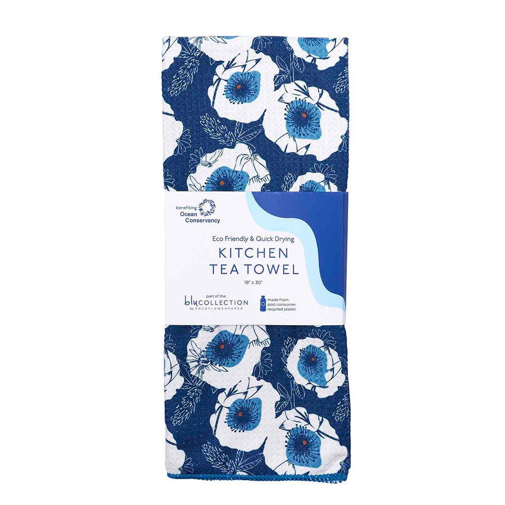Poppy Blue blu Kitchen Tea Towel Kitchen Towel - rockflowerpaper