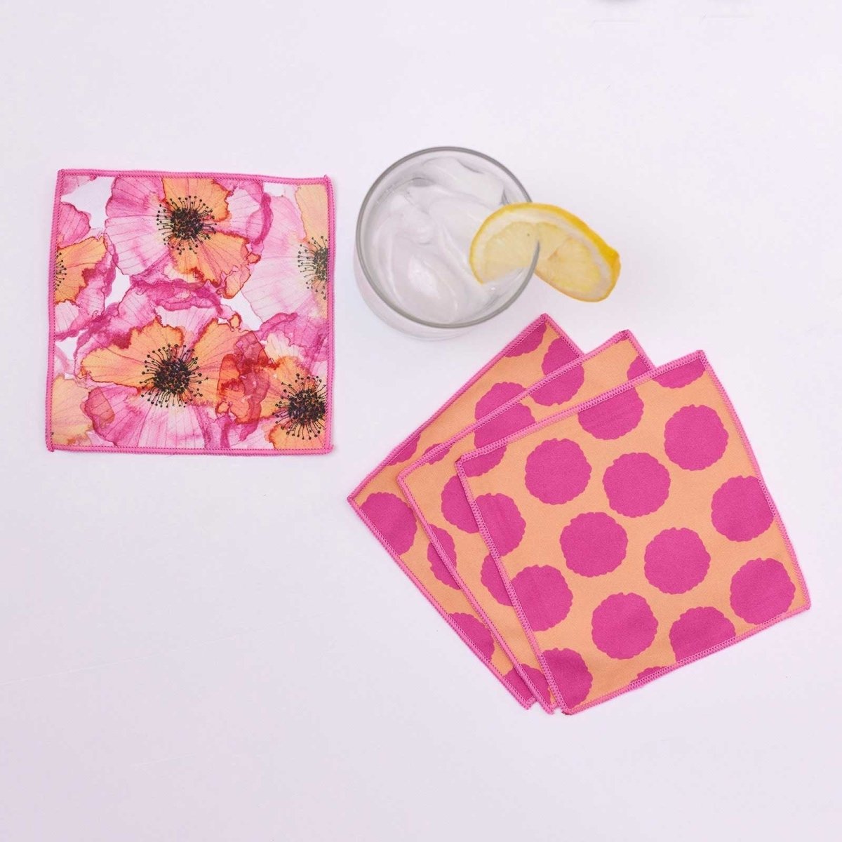 Pressed Petals blu Kitchen Reusable Cocktail Napkins (Set of 8) Reusable Cocktail Napkin - rockflowerpaper