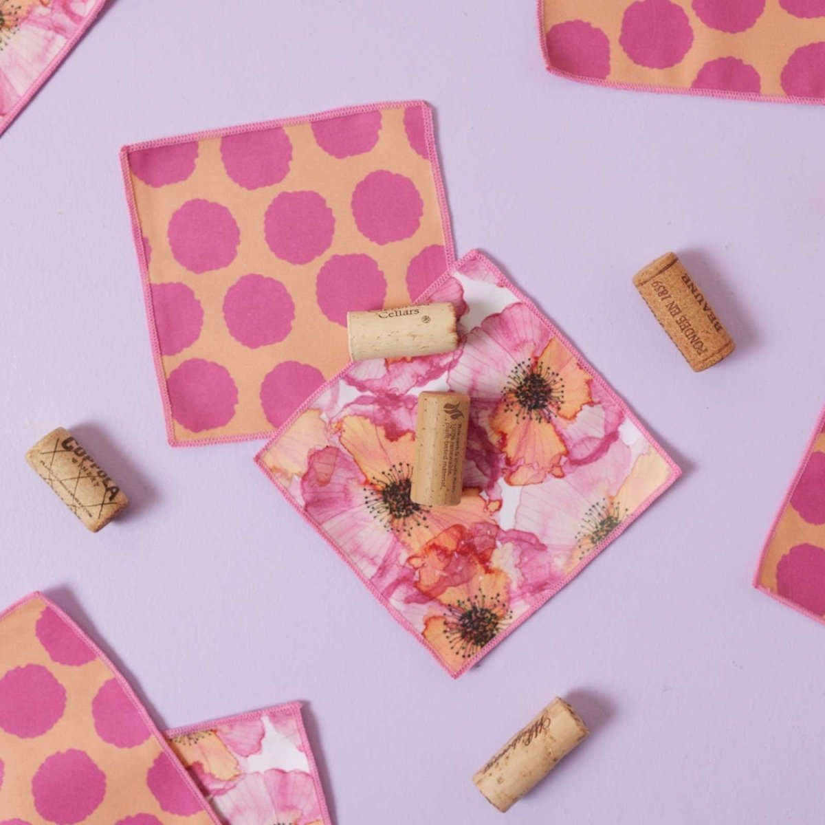 Pressed Petals blu Kitchen Reusable Cocktail Napkins (Set of 8) Reusable Cocktail Napkin - rockflowerpaper
