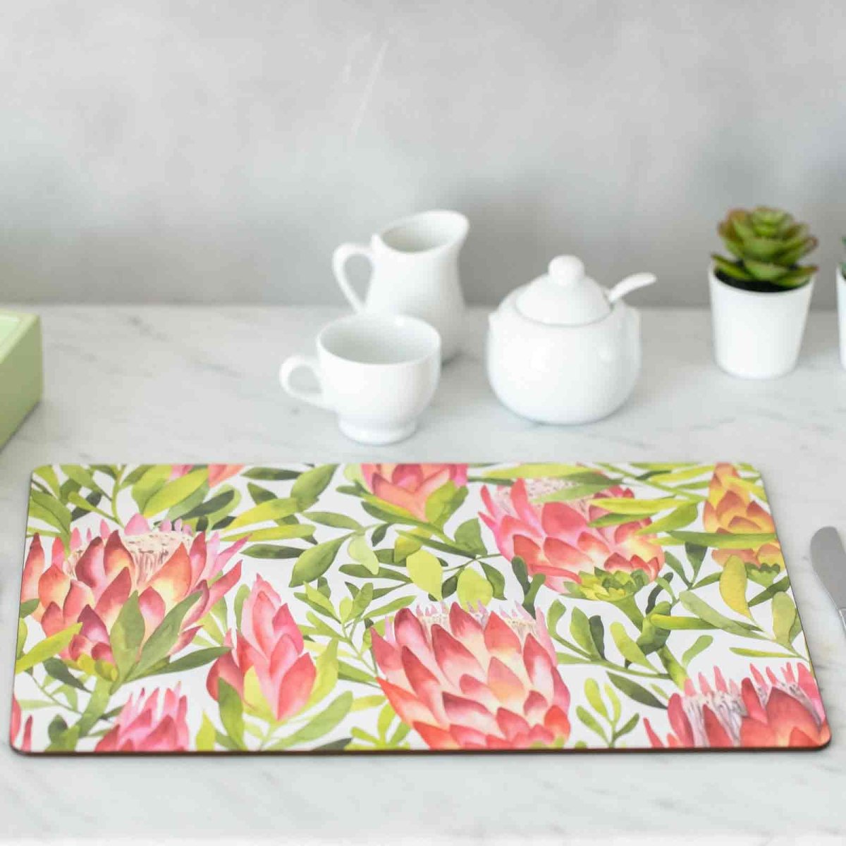 Protea Garden Placemats - Set of 4 Placemat - rockflowerpaper