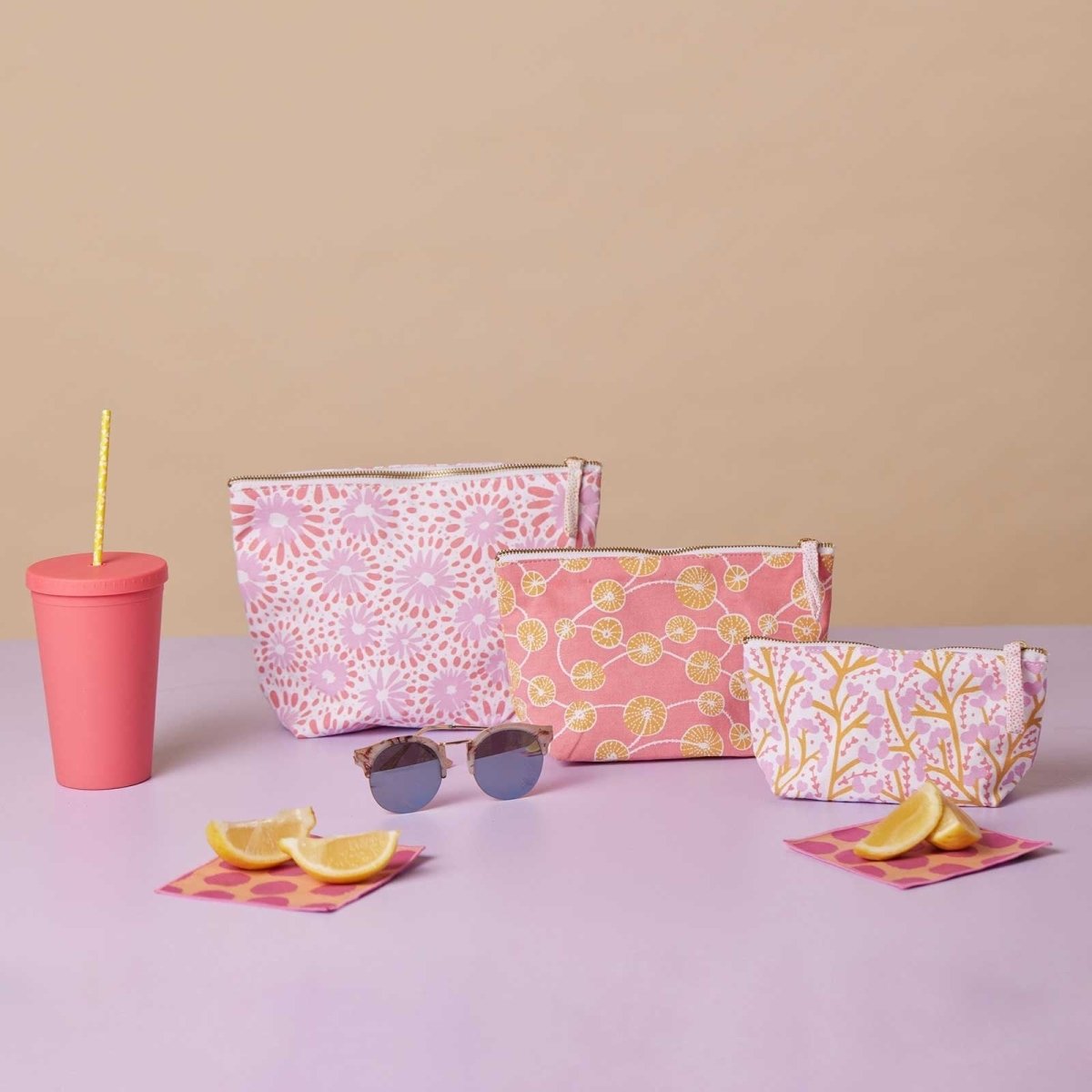 Puka Shell Melon Medium Relaxed Pouch Pouch - rockflowerpaper