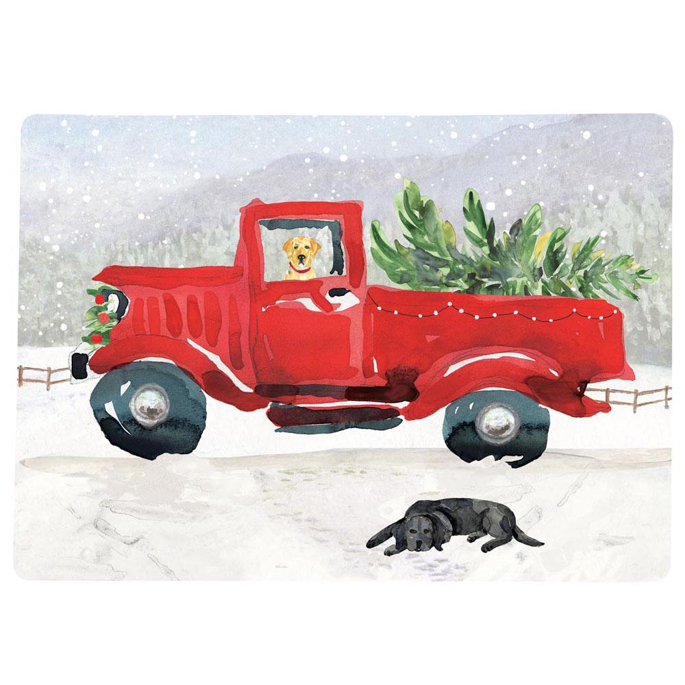 Red Truck Red Art Placemats - Set Of Four Placemat - rockflowerpaper