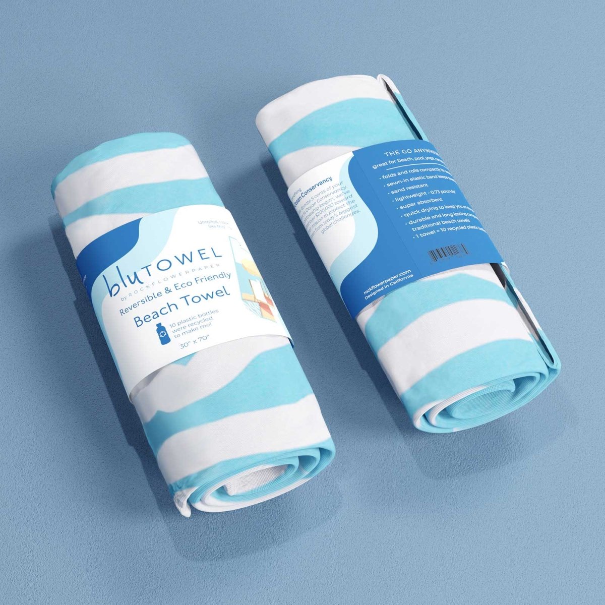 Reversible Eco Beach Towel | Beach Days Design Beach Towel - rockflowerpaper