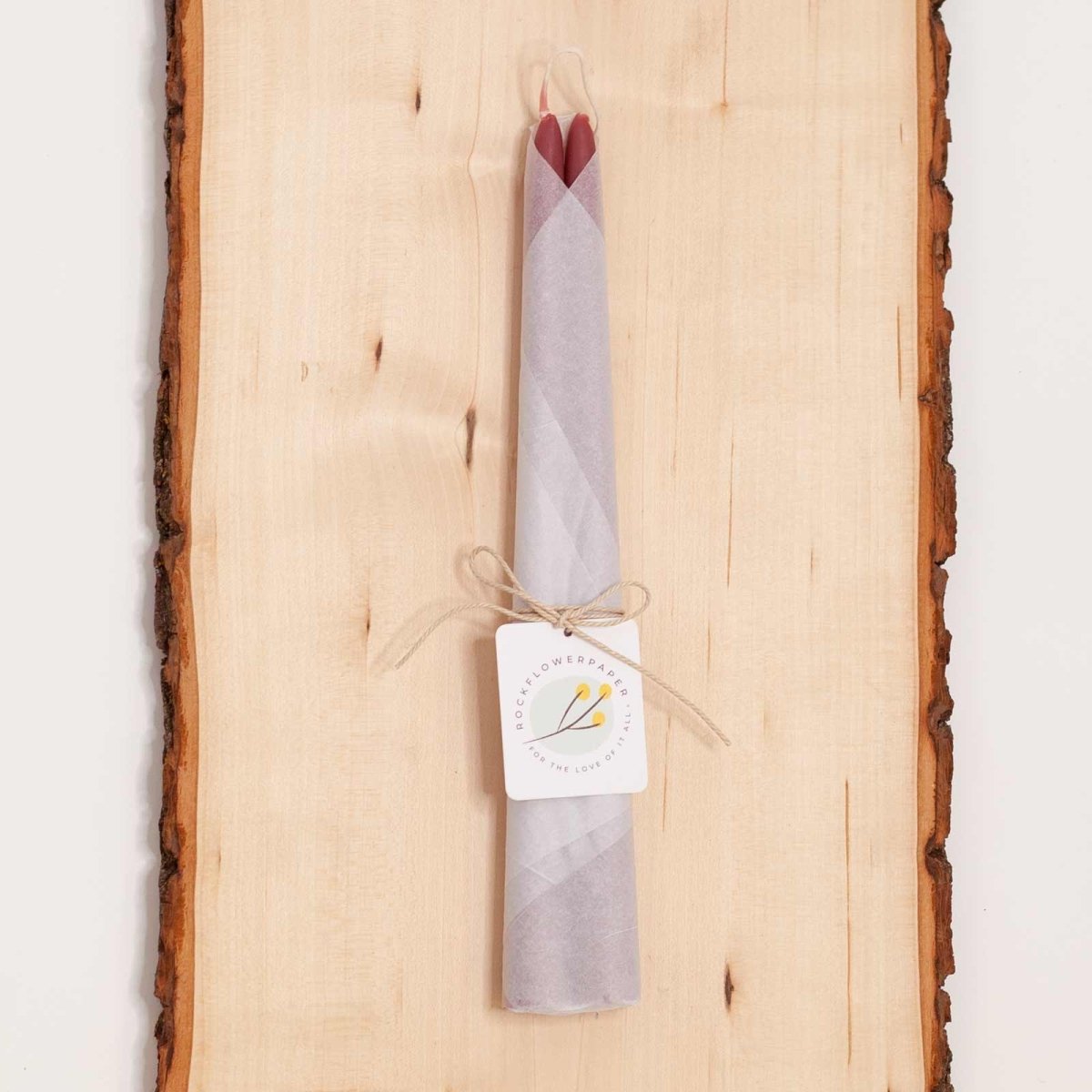 Rose Scented Beeswax 12 - Inch Taper Candles - 1 Pair Candle - rockflowerpaper
