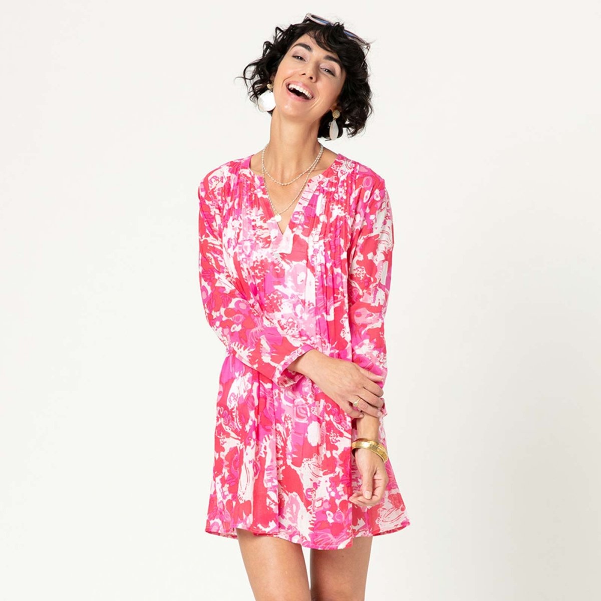Ruby blu Cotton Pintuck Beach Cover Up Swim Cover Up - rockflowerpaper