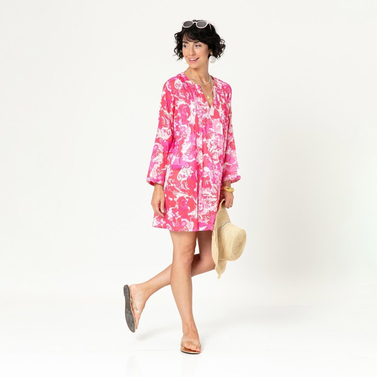 Ruby blu Cotton Pintuck Beach Cover Up Swim Cover Up - rockflowerpaper