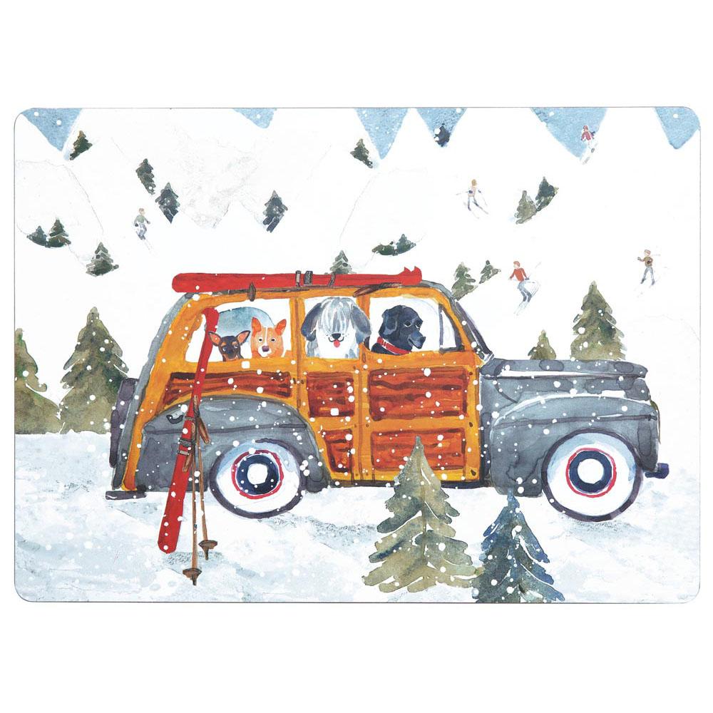Ski Day Neutral Art Placemats - Set Of Four Placemat - rockflowerpaper