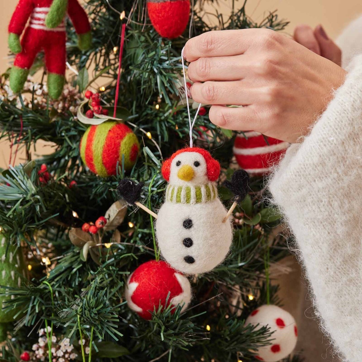 Snowman Felt Ornament Ornament - rockflowerpaper