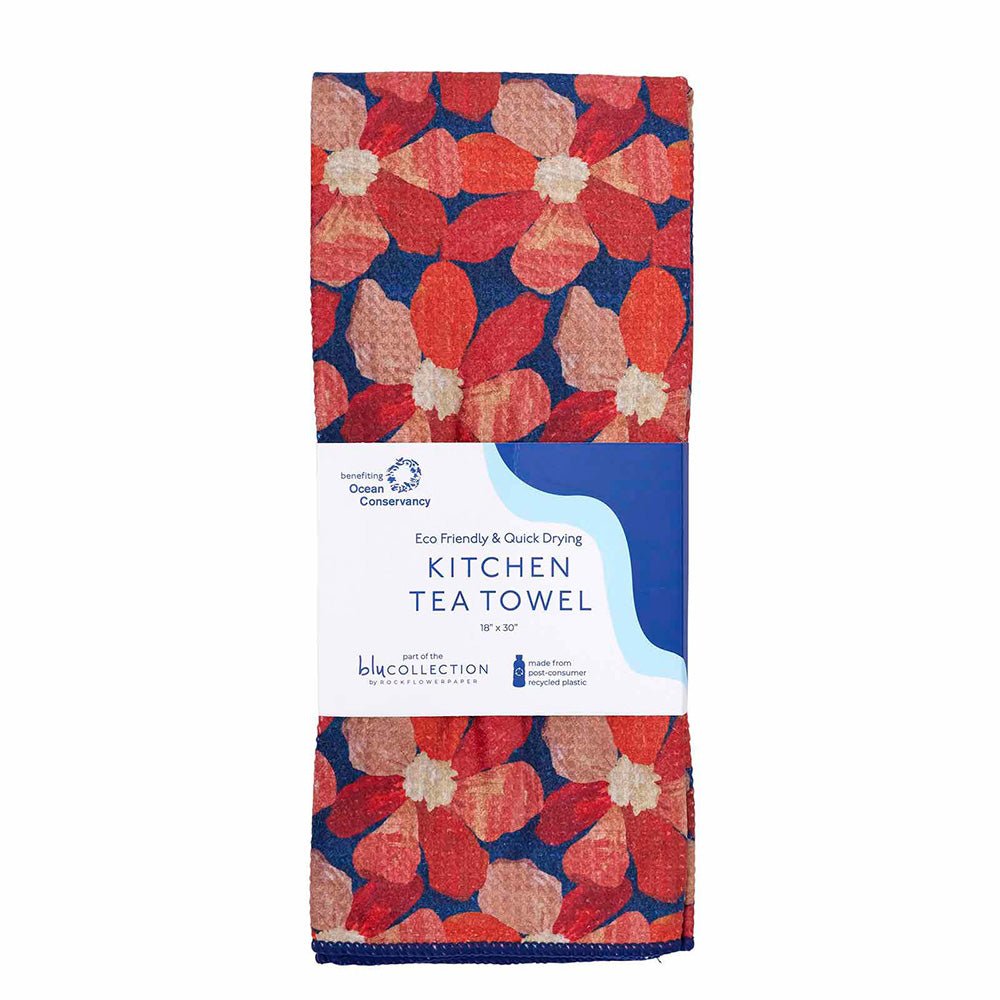 Spiced Petals blu Kitchen Tea Towel Kitchen Towel - rockflowerpaper
