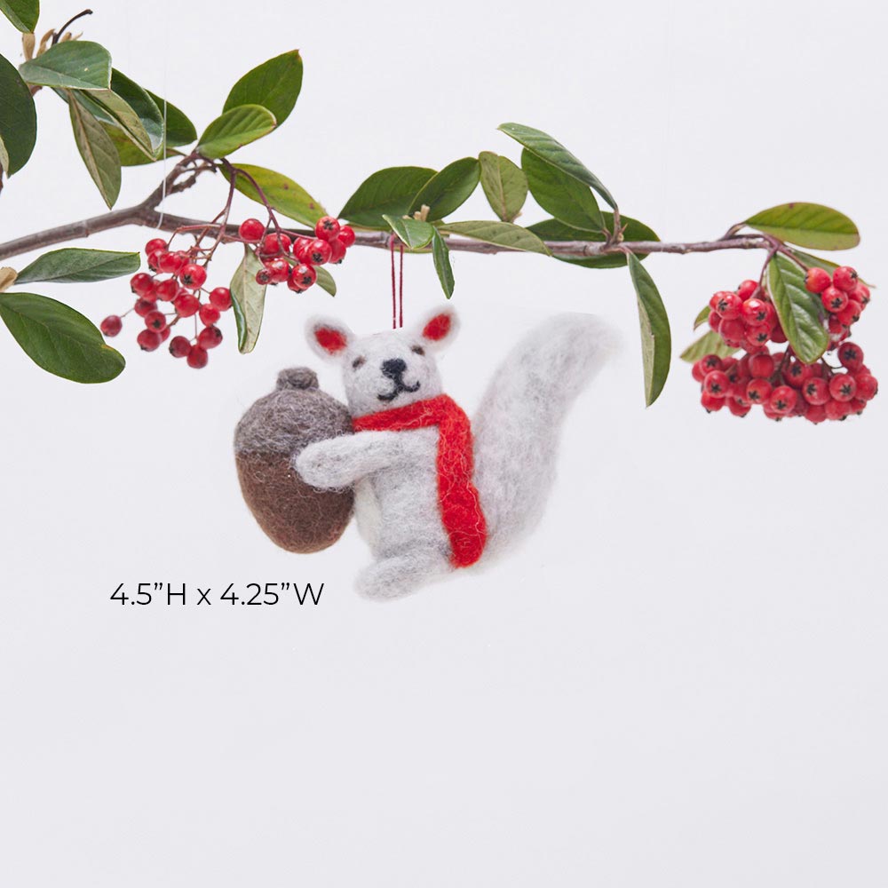 Squirrel Felt Ornament Ornament - rockflowerpaper