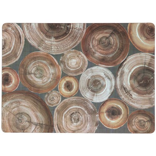 Stacked Wood Neutral Hard Placemats - Set of 4 Placemat - rockflowerpaper