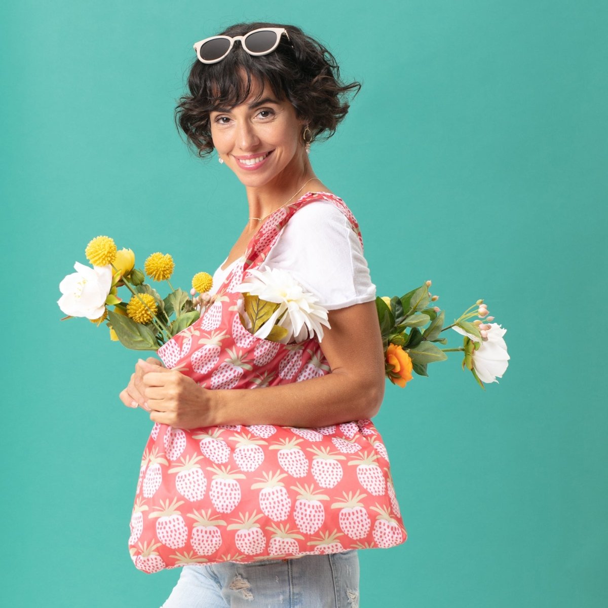 Strawberries Reusable Shopping Blu Bag Reusable Shopping Bag - rockflowerpaper