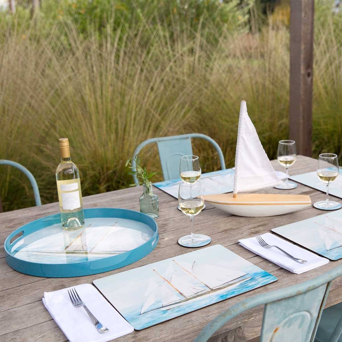 Summer Sail Art Placemats - Set of 4 Placemat - rockflowerpaper