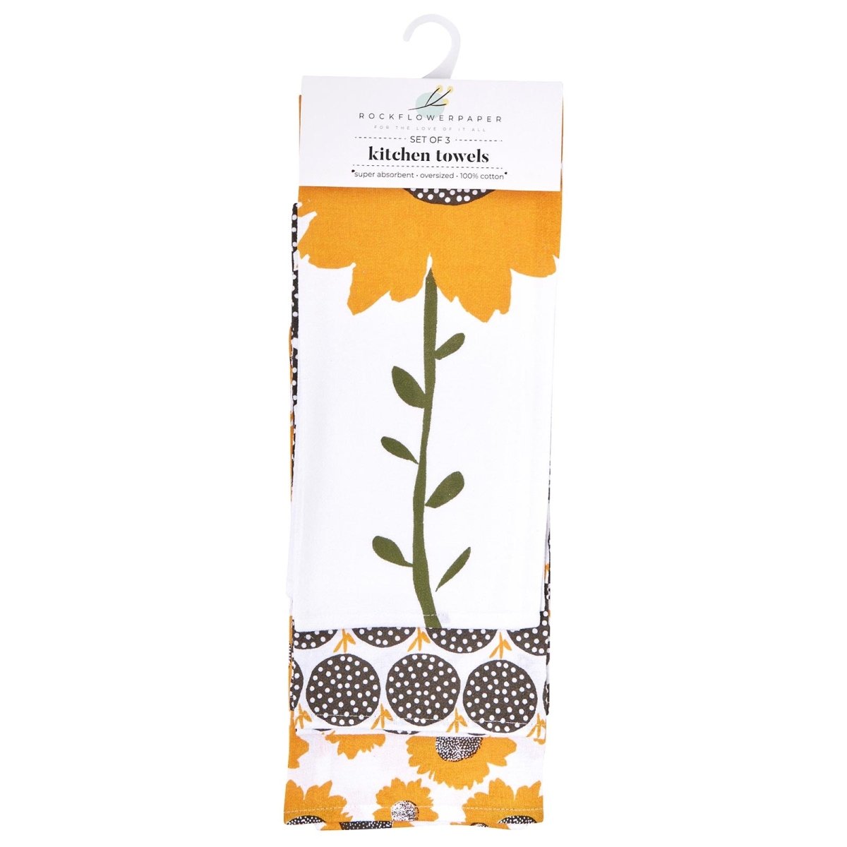Sunflowers Cotton Kitchen Towels Set Of 3 Cotton Kitchen Towel - rockflowerpaper