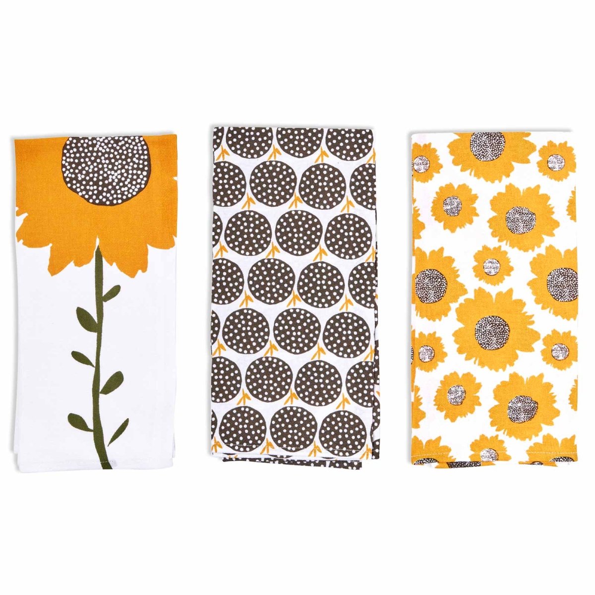 Sunflowers Cotton Kitchen Towels Set Of 3 Cotton Kitchen Towel - rockflowerpaper