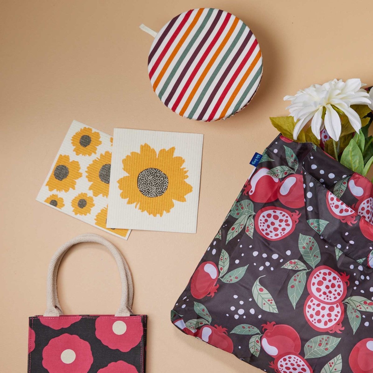 Sunflowers Eco - Friendly blu Sponge Cloth - Set of 2 Eco Cloth - rockflowerpaper