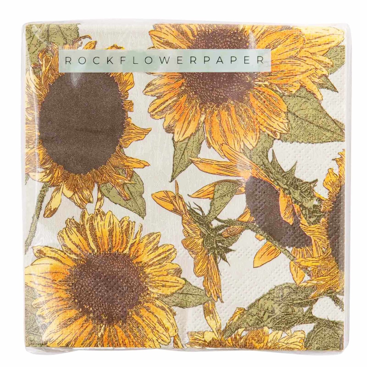 Sunflowers Paper Cocktail Napkins (Pack of 20) Paper Cocktail Napkin - rockflowerpaper