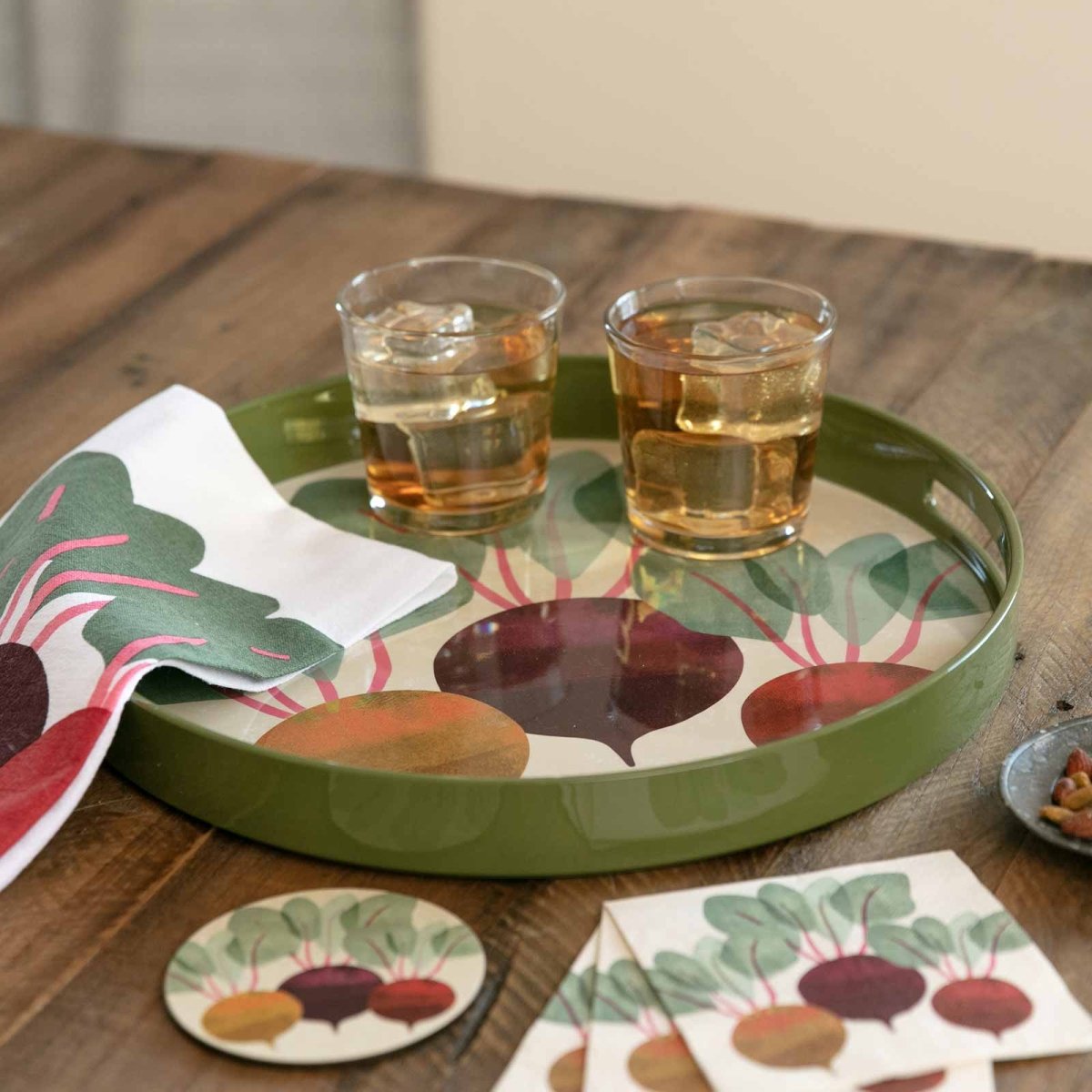 Three Beets 15 Inch Round Tray Tray - rockflowerpaper