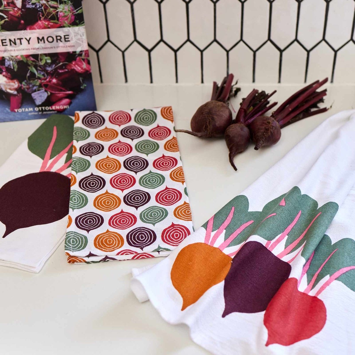 Three Beets Cotton Kitchen Towels Set Of 3 Cotton Kitchen Towel - rockflowerpaper