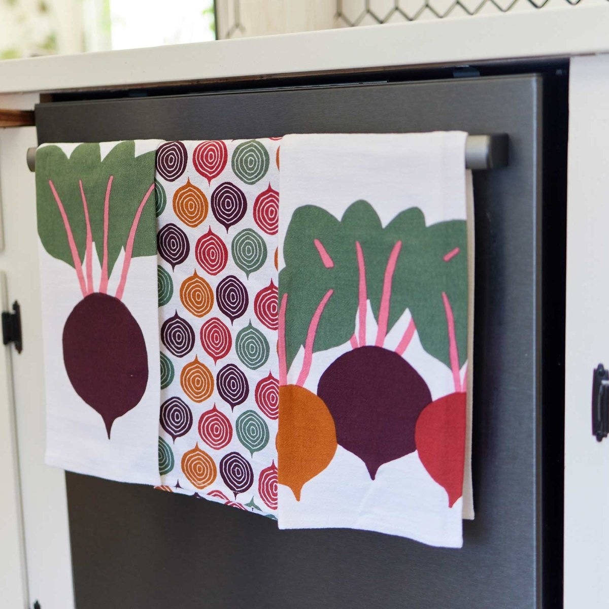 Three Beets Cotton Kitchen Towels Set Of 3 Cotton Kitchen Towel - rockflowerpaper