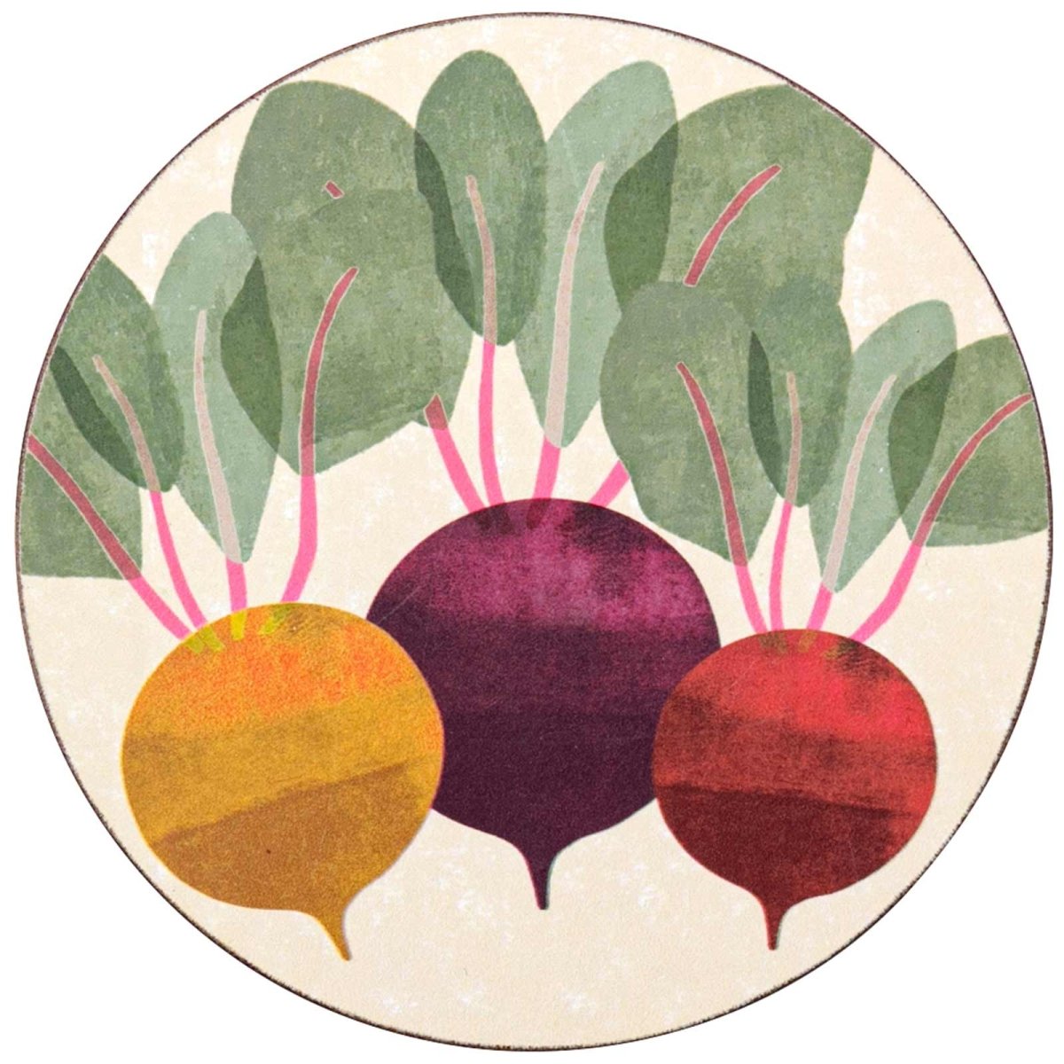 Three Beets Round Art Coasters - Set of 4 Coaster - rockflowerpaper