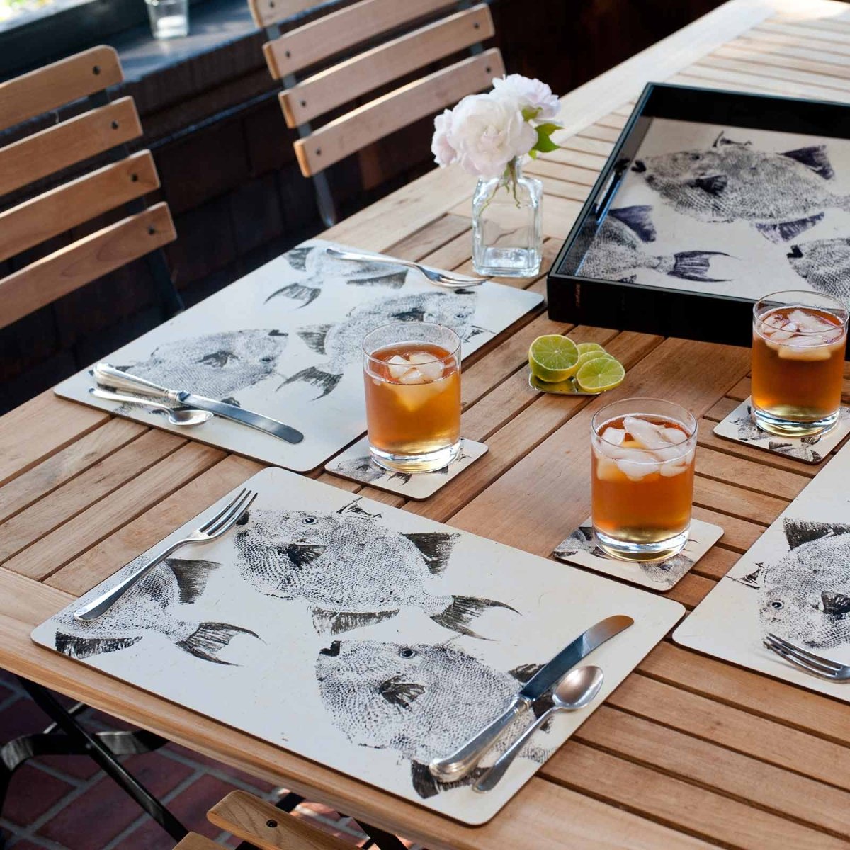 Trigger Fish Art Placemats - Set of 4 Placemat - rockflowerpaper