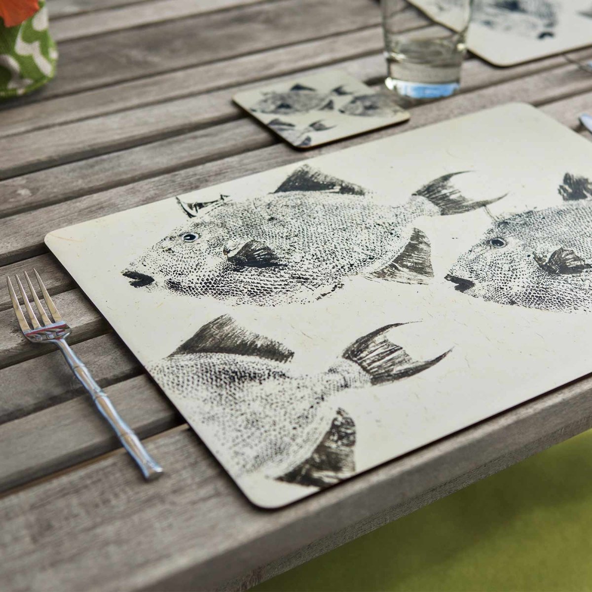 Trigger Fish Art Placemats - Set of 4 Placemat - rockflowerpaper