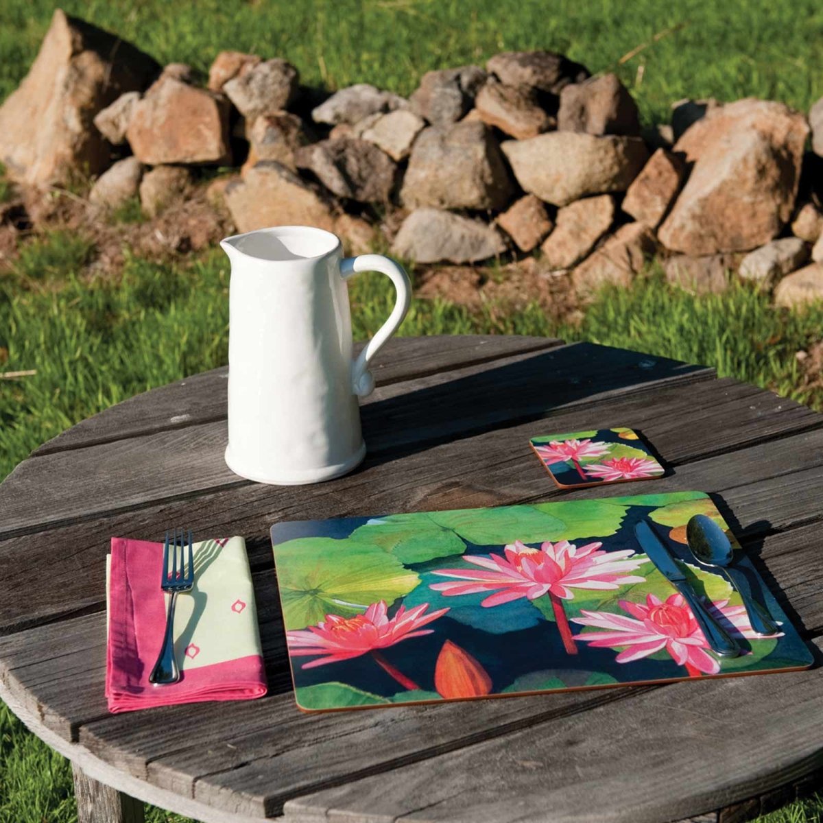 Water Lillies Art Placemats - Set of 4 Placemat - rockflowerpaper