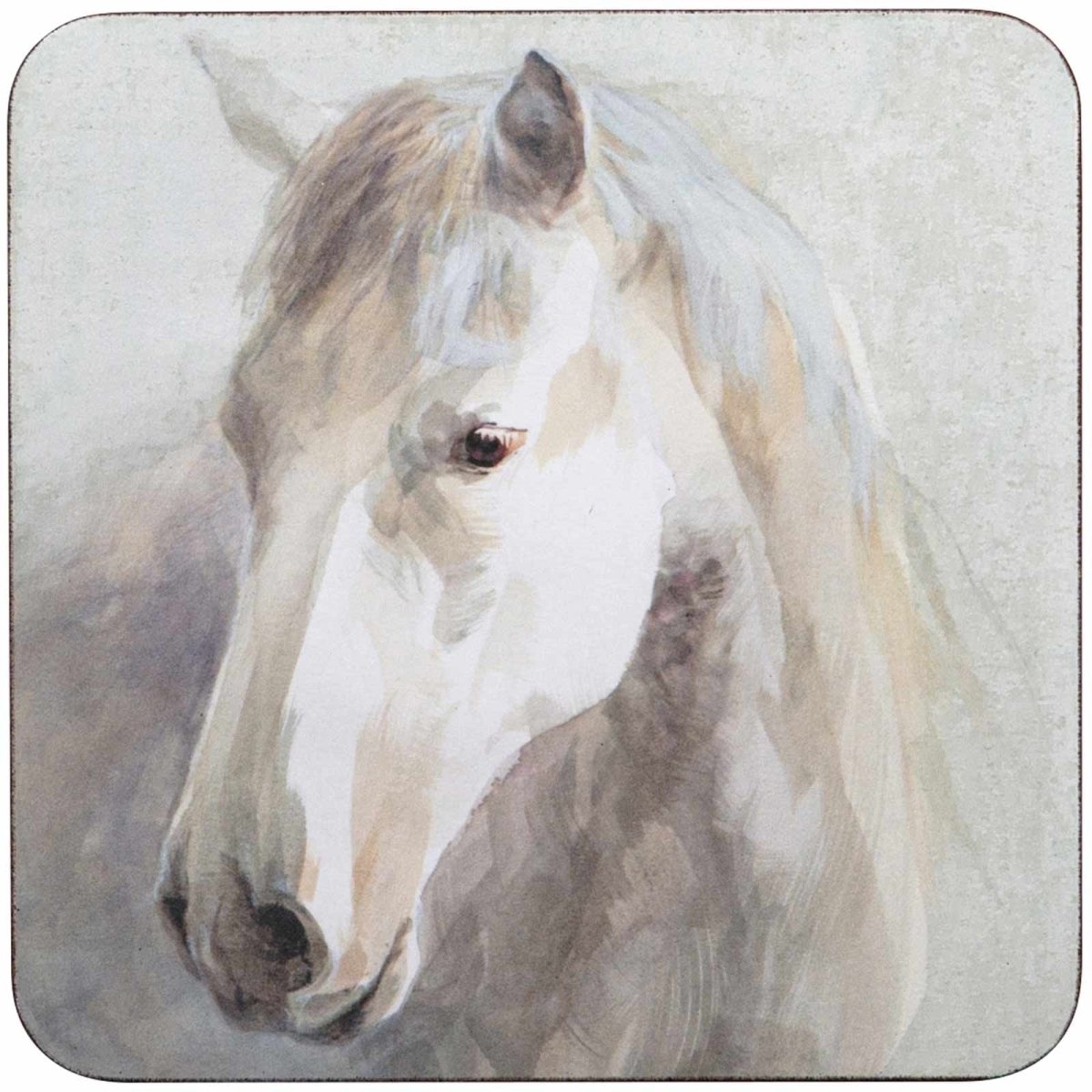 White Horse Square Art Coasters - Set of 4 Coaster - rockflowerpaper