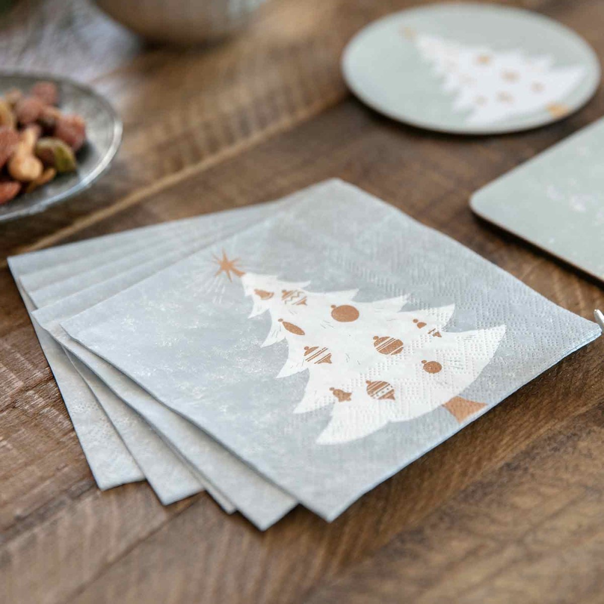 Winter White Tree Paper Cocktail Napkins (Pack of 20) Paper Cocktail Napkin - rockflowerpaper