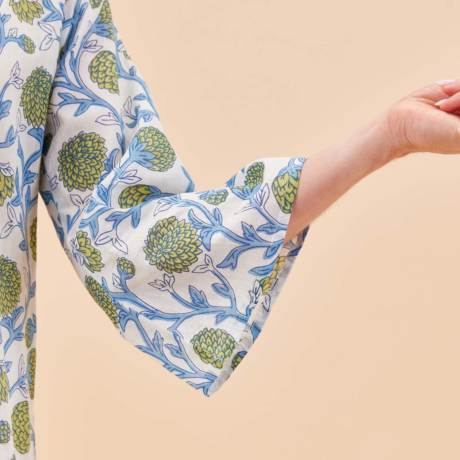 Ainsley Blue Green Cotton  Kurta