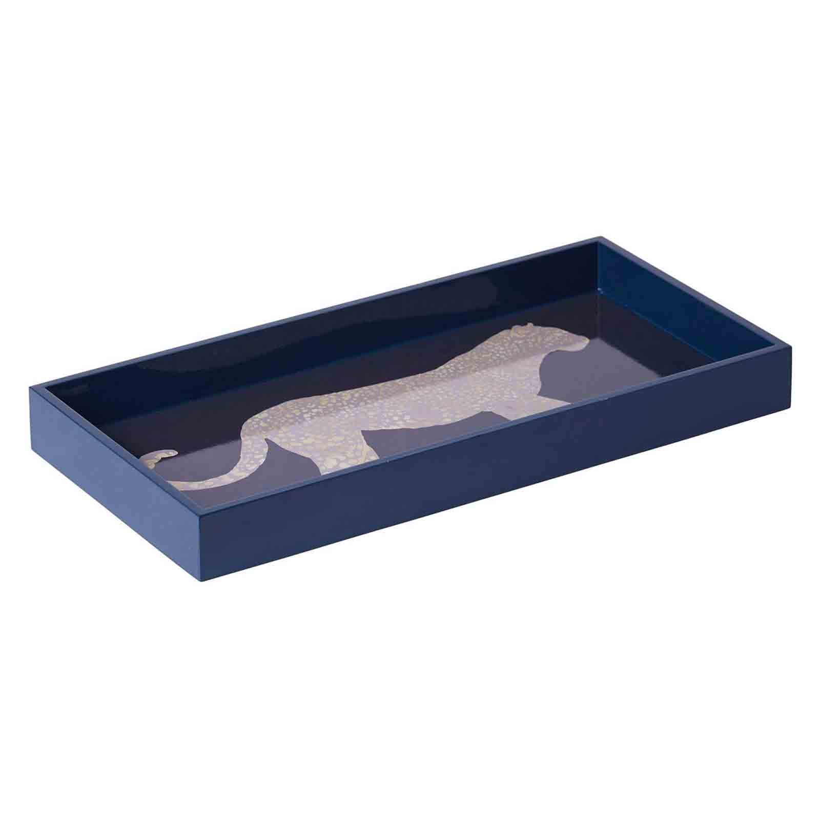 Premium Metal Tray - 10.6 x 6.3 - Large Lightweight Tray (Blue)