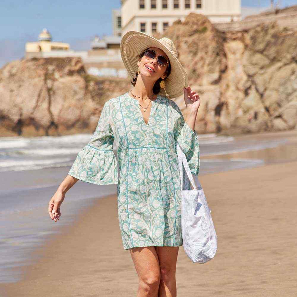 Far East Mint Beach Dress Swim Cover Up - rockflowerpaper