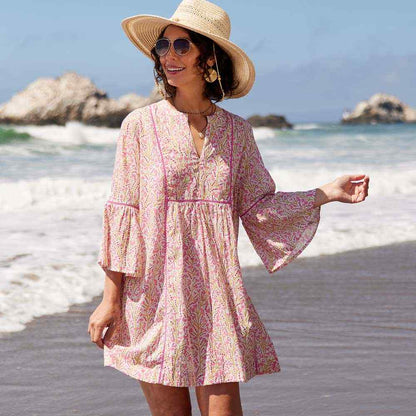 Petal Rose Pink Beach Dress Swim Cover Up - rockflowerpaper
